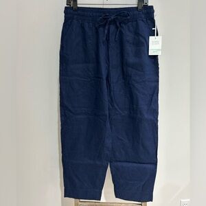 Sigrid Olsen Blue Wide Leg Linen Pants Women’s Size M Pull On NWT Loungewear